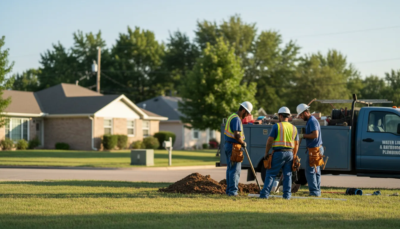 Residential water line and bathroom plumbing service in Lavon, TX